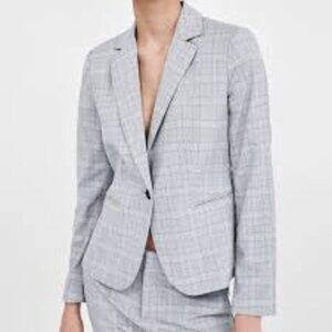 Zara Checkered Blazer Grey 6
